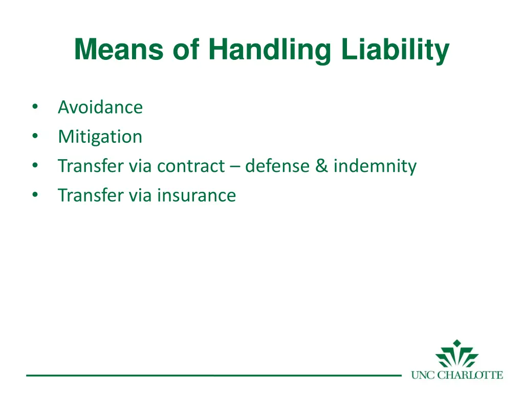 means of handling liability