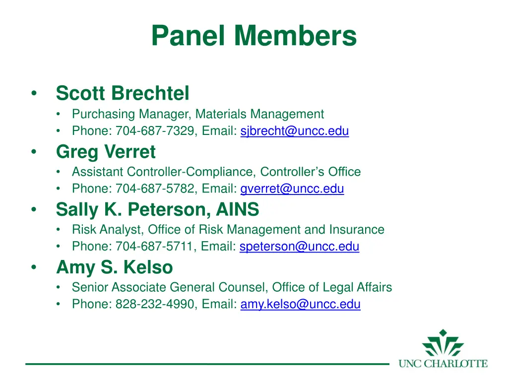 panel members