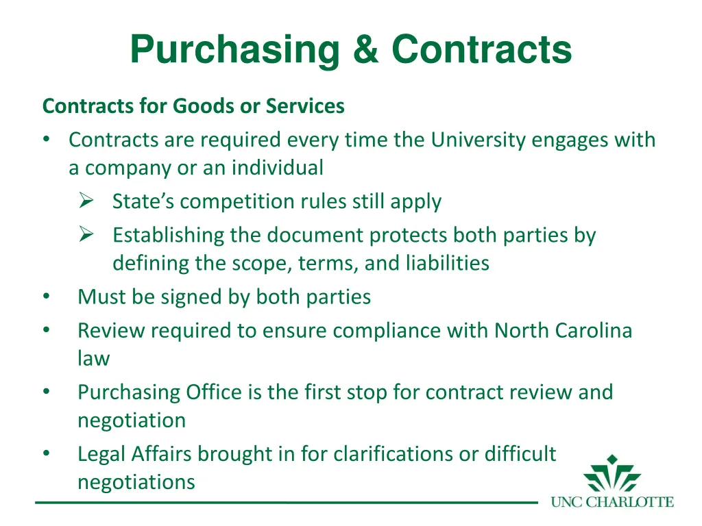 purchasing contracts