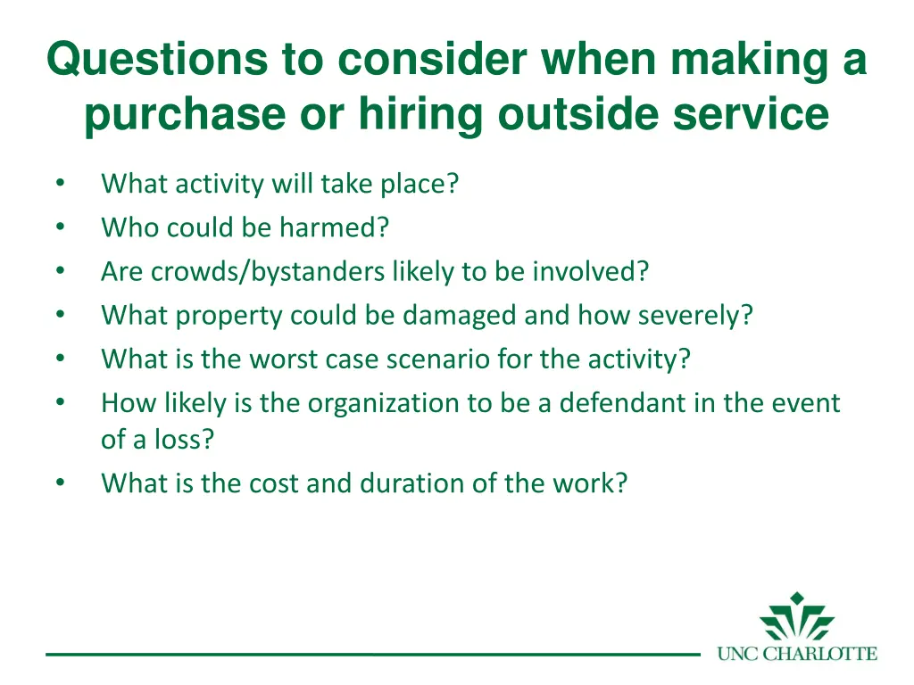 questions to consider when making a purchase