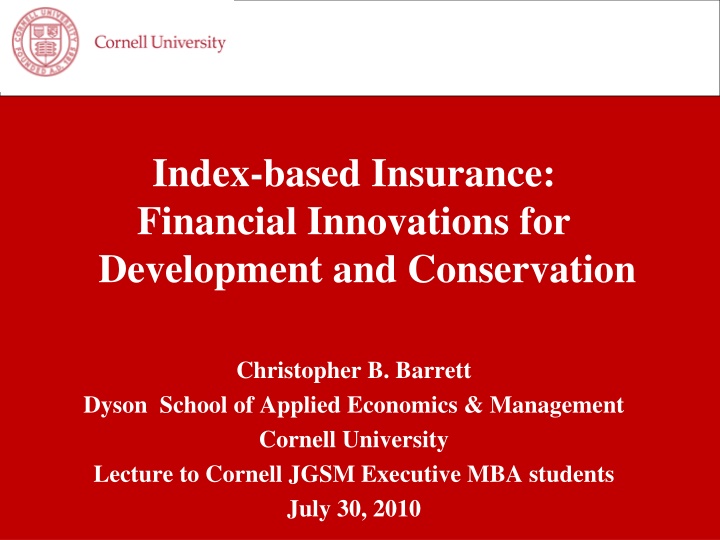 index based insurance financial innovations