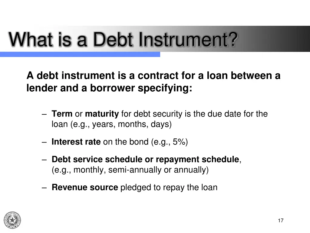 what is a debt instrument