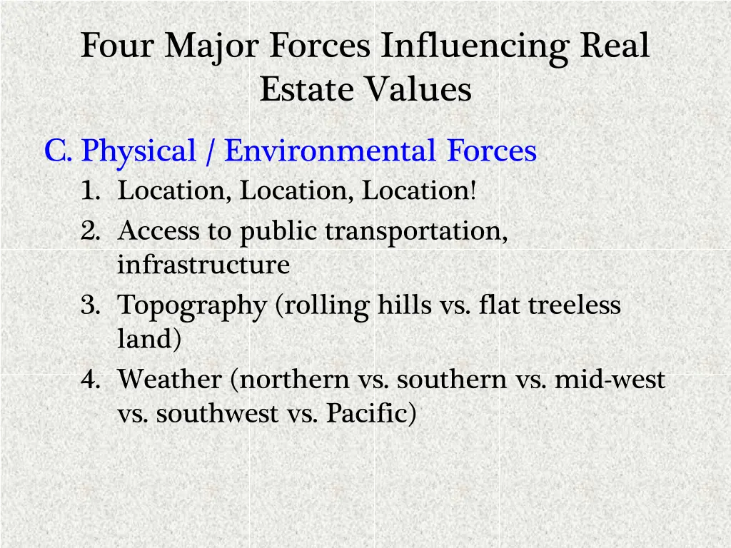 four major forces influencing real estate values 2