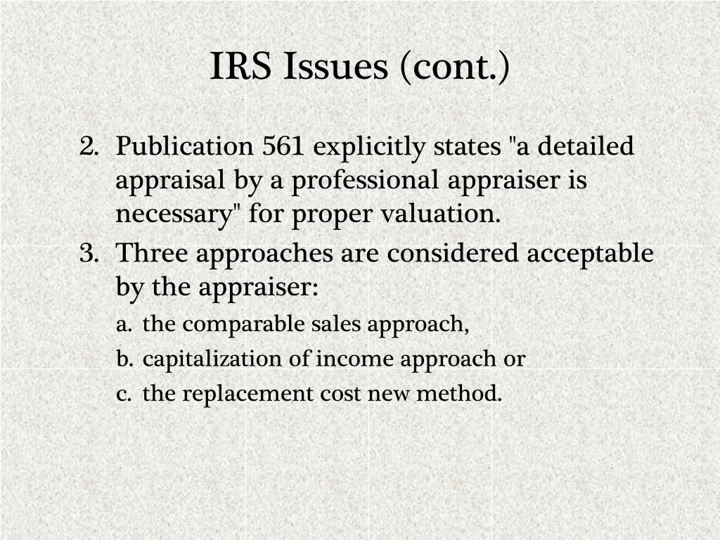 irs issues cont