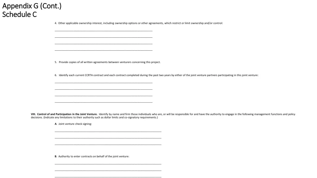 appendix g cont appendix g cont schedule 5