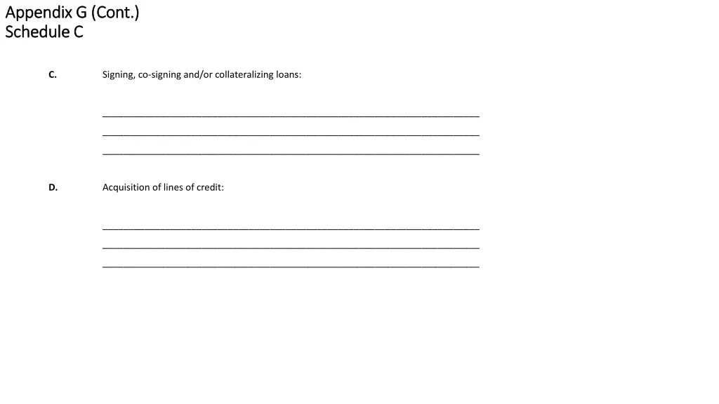 appendix g cont appendix g cont schedule 6