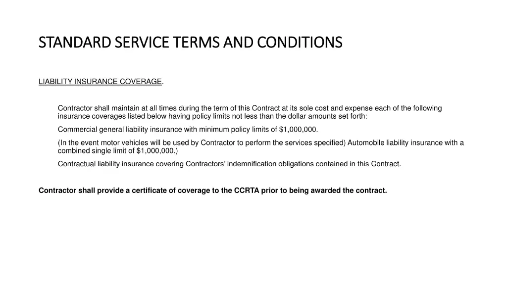 standard service terms and conditions standard