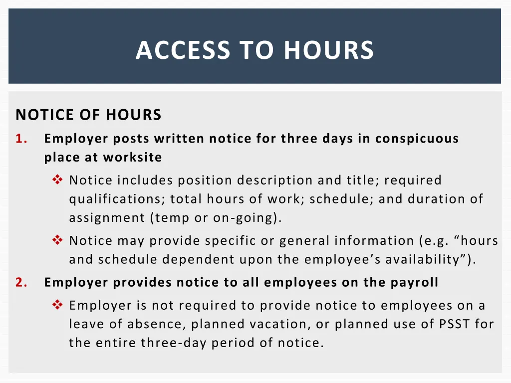 access to hours 2