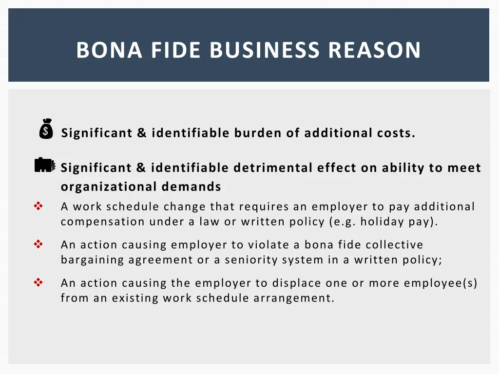 bona fide business reason 1