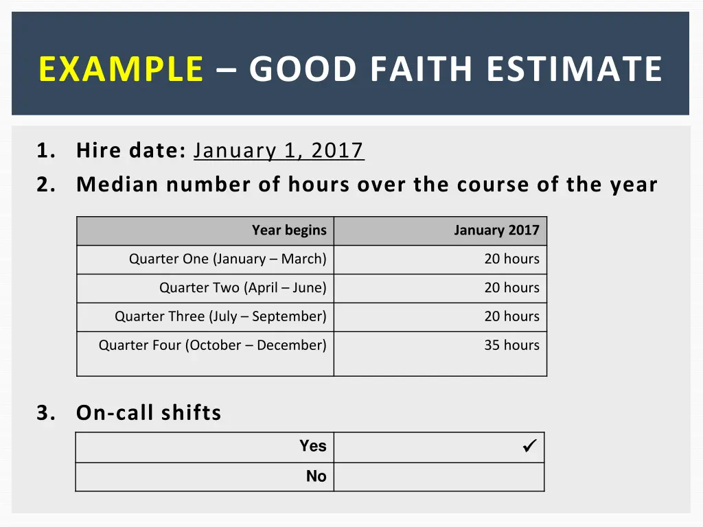 example good faith estimate