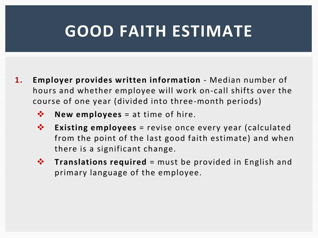 good faith estimate 1