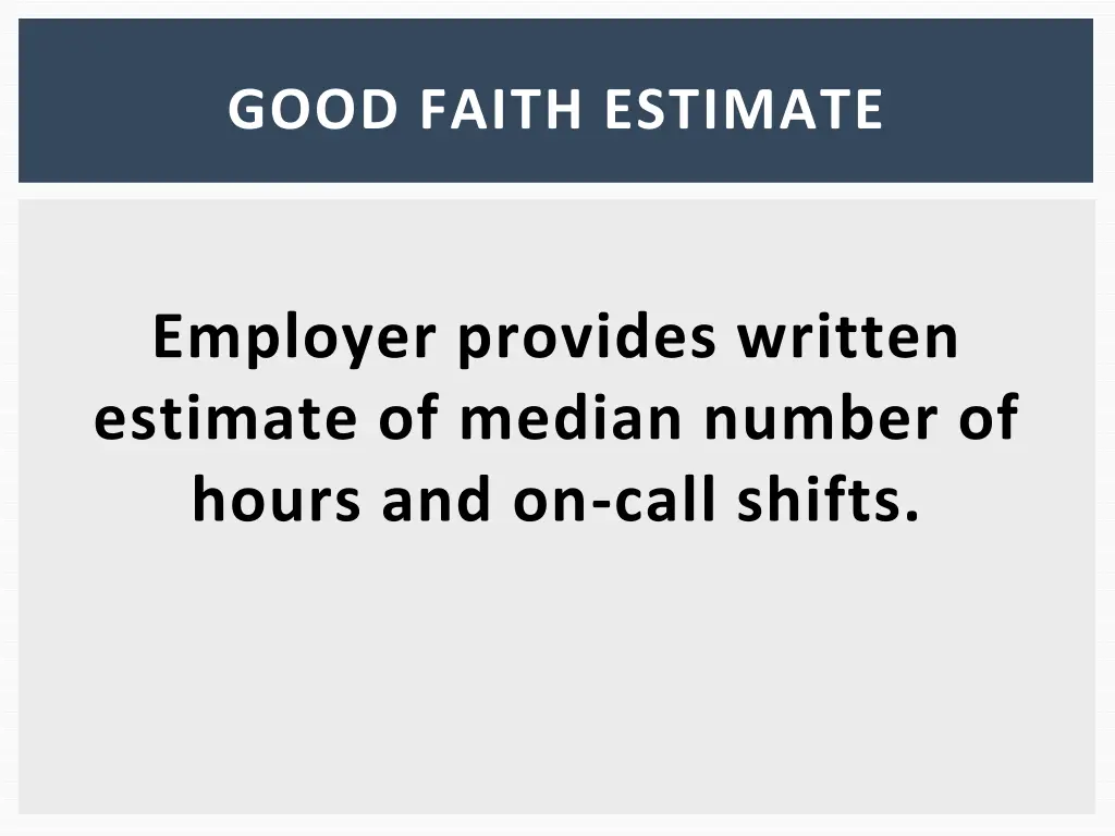 good faith estimate