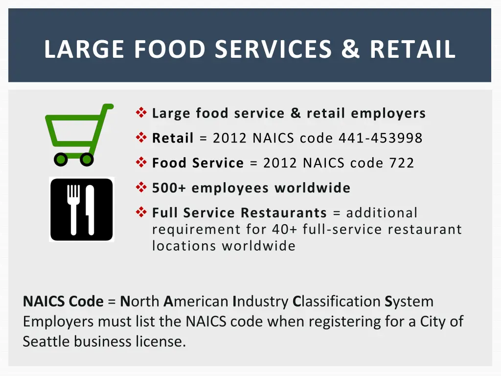 large food services retail