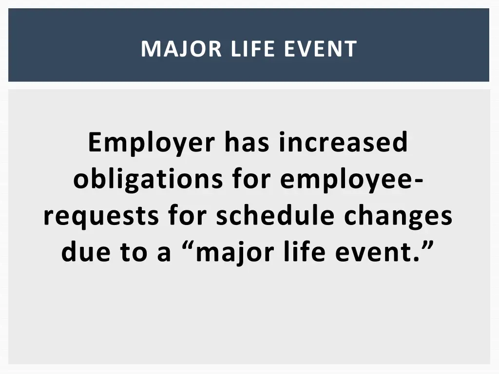 major life event