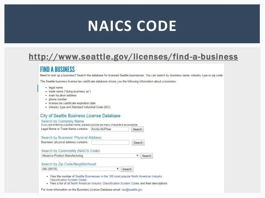 naics code