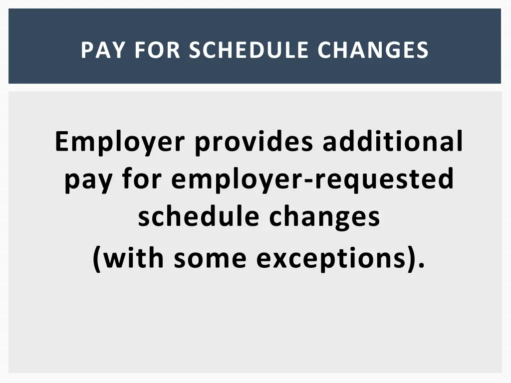 pay for schedule changes