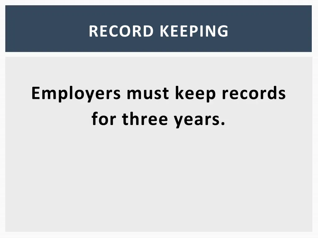 record keeping