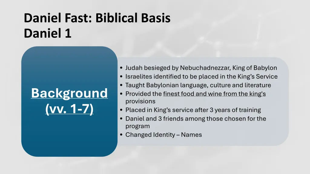 daniel fast biblical basis daniel 1