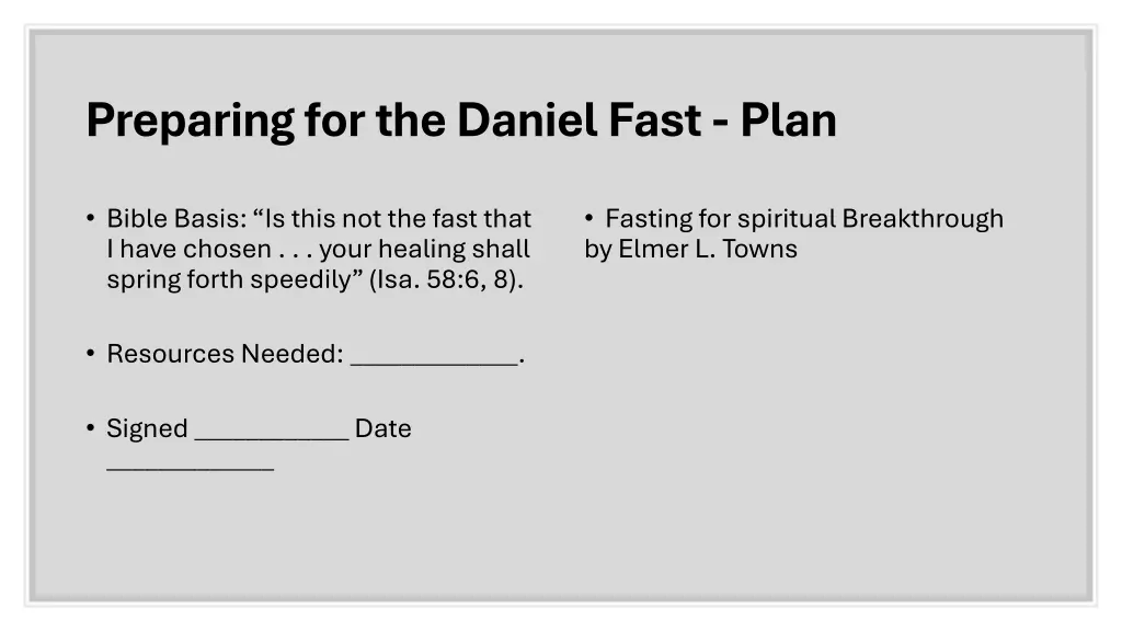 preparing for the daniel fast plan 1