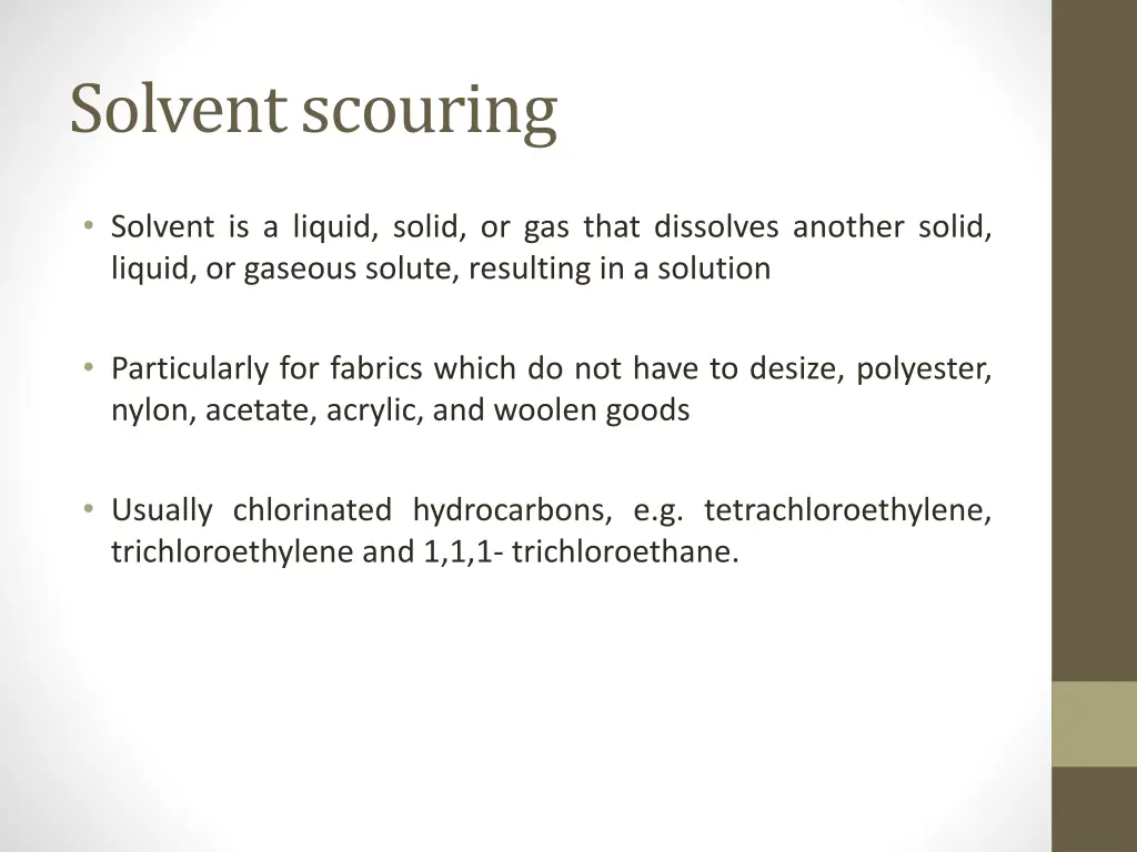 solvent scouring