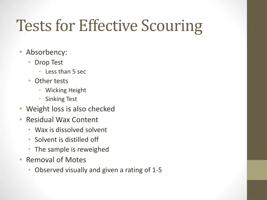 tests for effective scouring 1