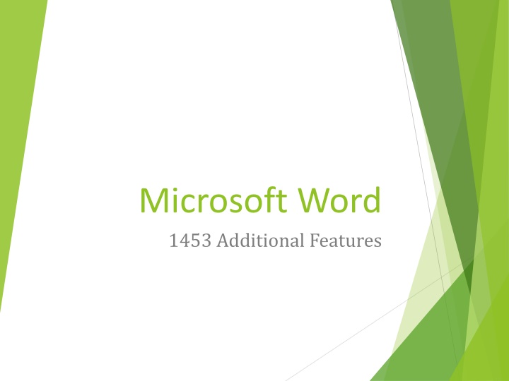 microsoft word 1453 additional features