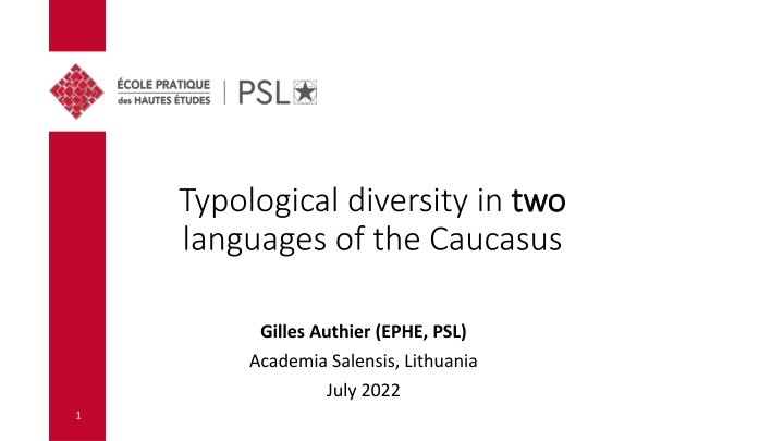 typological diversity in two languages