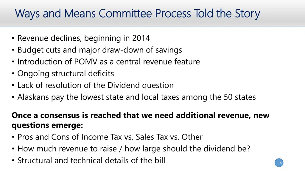 ways and means committee process told the story