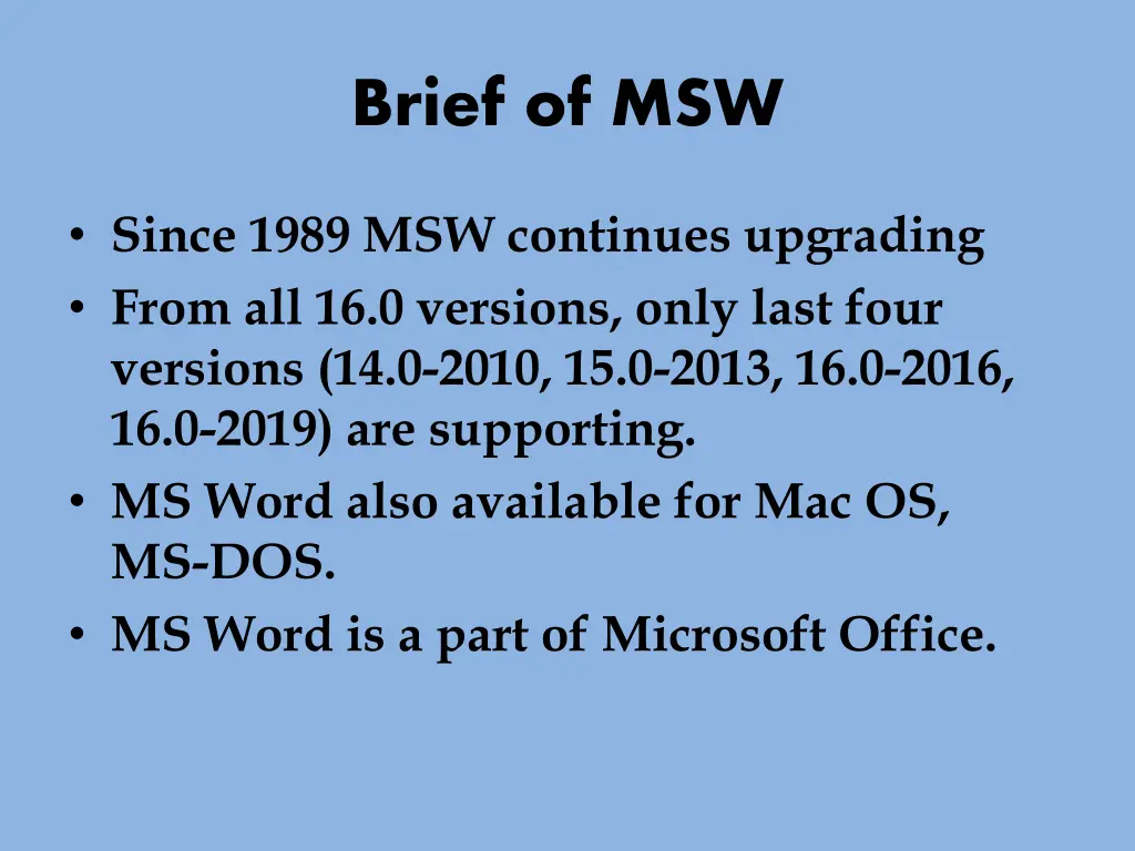 brief of msw