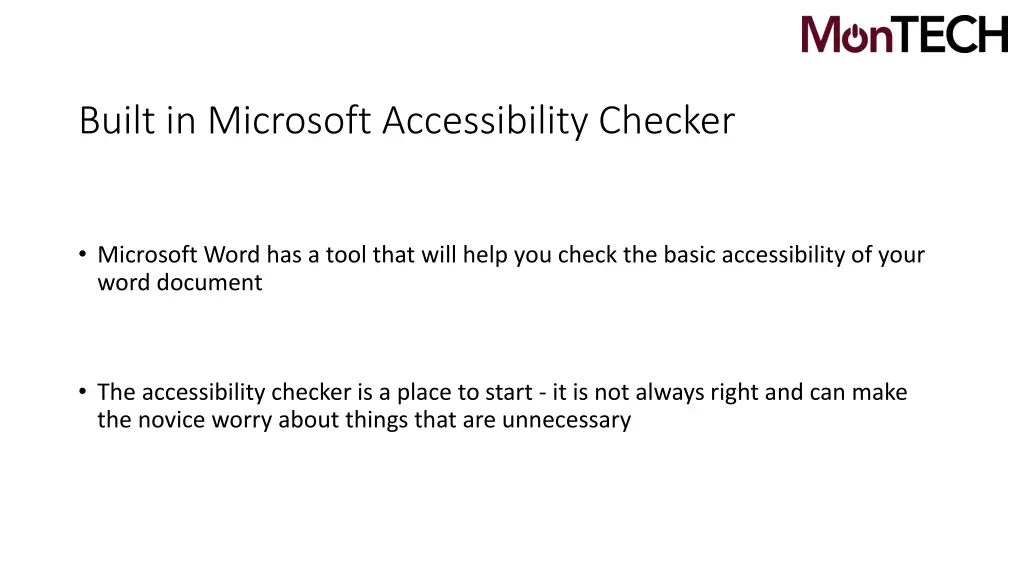 built in microsoft accessibility checker