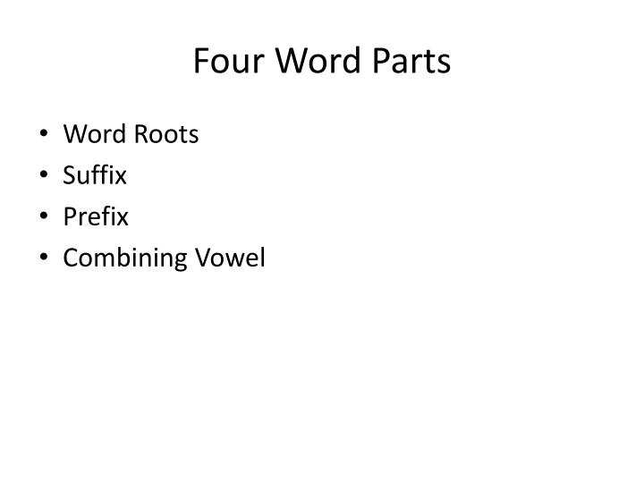 four word parts