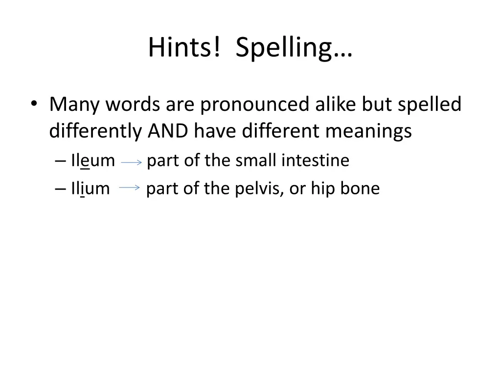 hints spelling