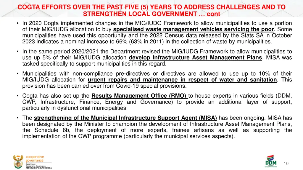 cogta efforts over the past five 5 years 1