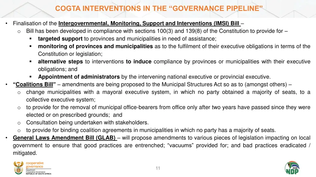 cogta interventions in the governance pipeline