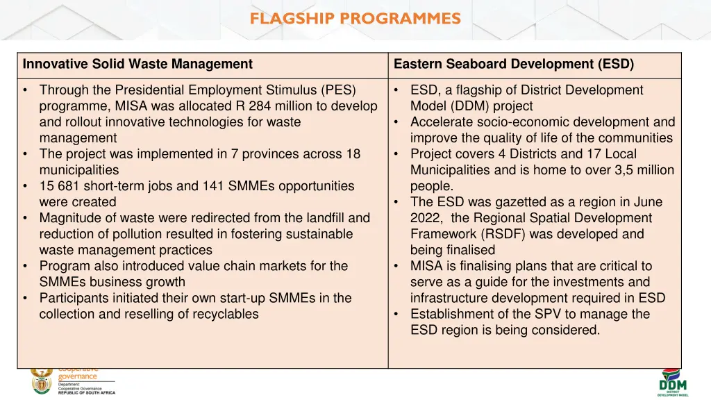 flagship programmes