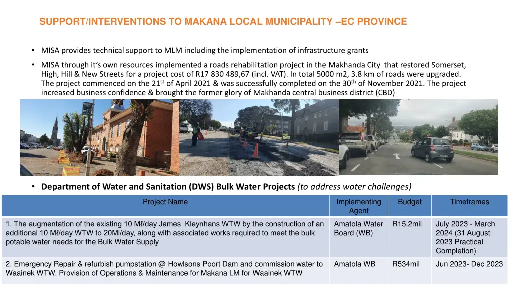 support interventions to makana local 1