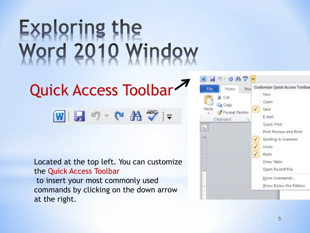 exploring the word 2010 window 2