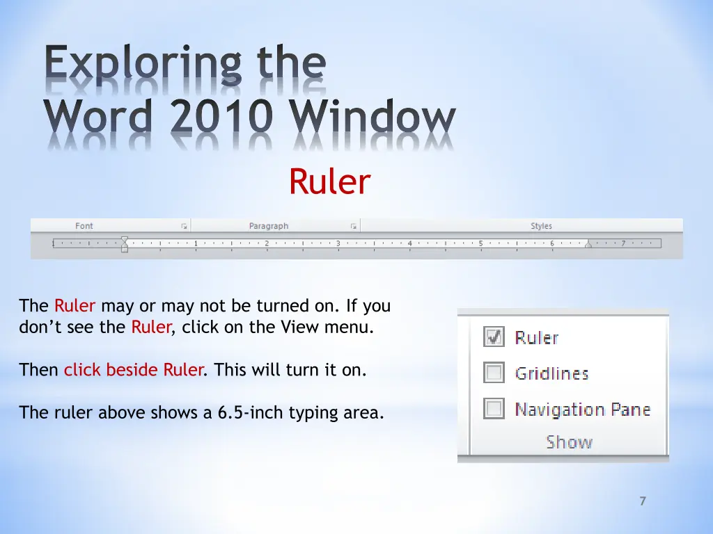 exploring the word 2010 window 4