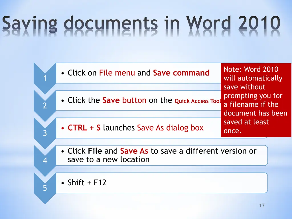 saving documents in word 2010