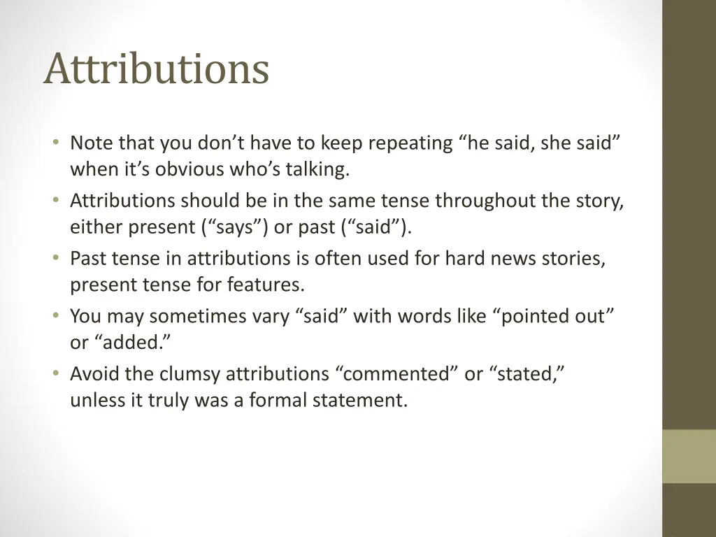 attributions