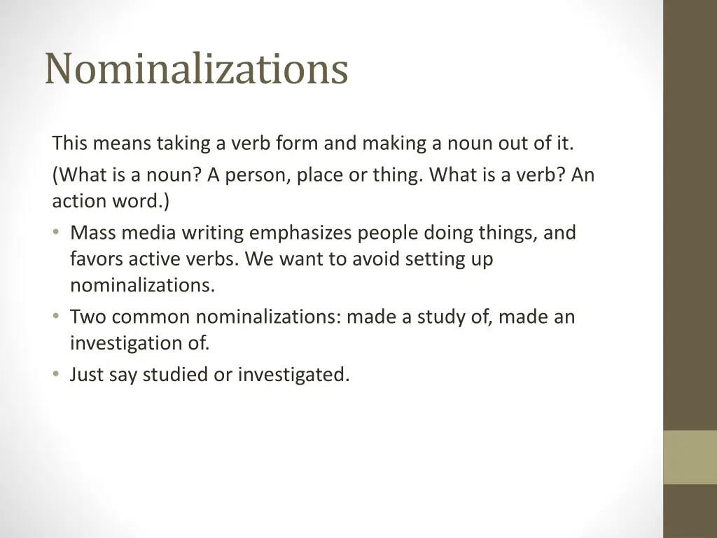 nominalizations