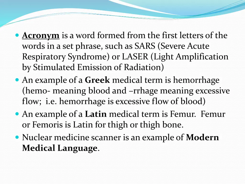 acronym is a word formed from the first letters