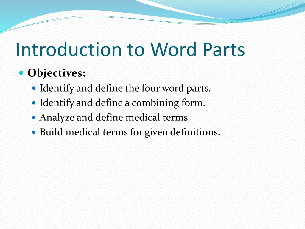 introduction to word parts