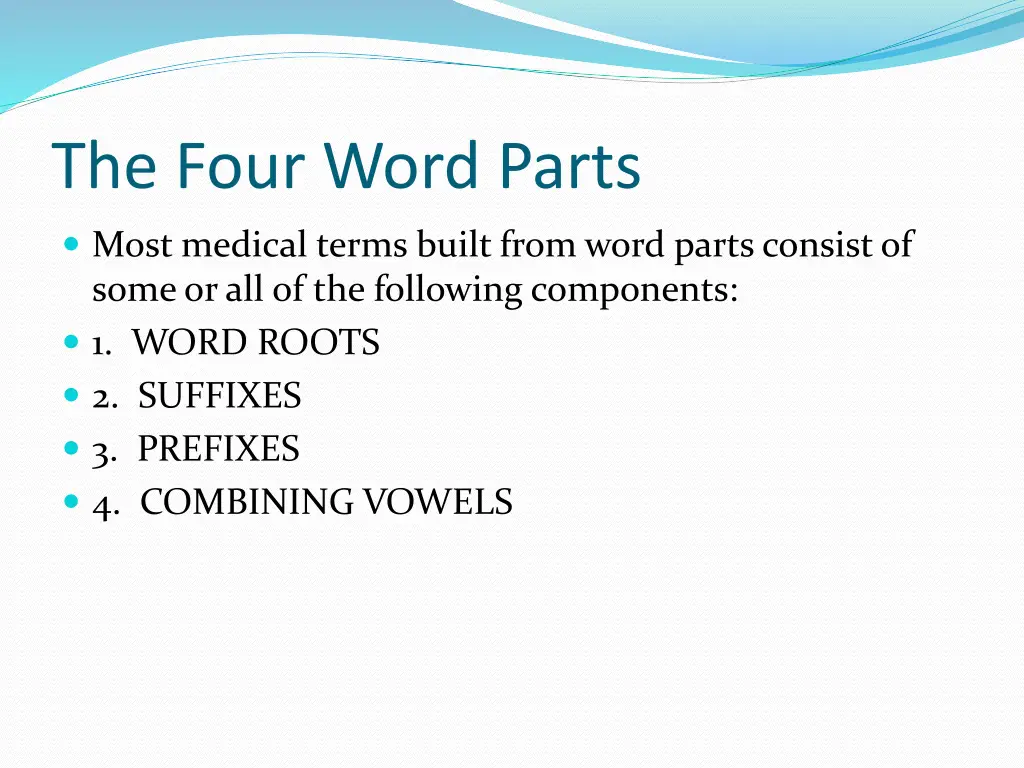 the four word parts