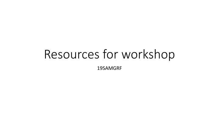 resources for workshop