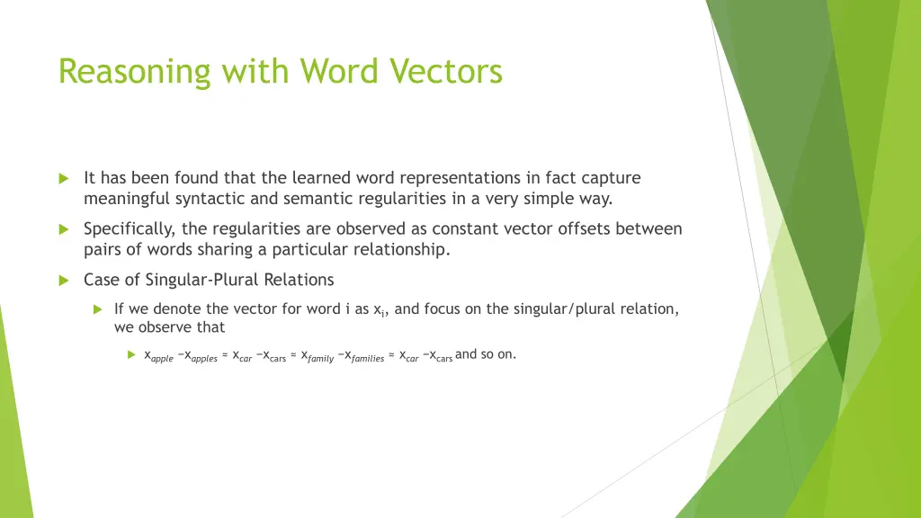 reasoning with word vectors