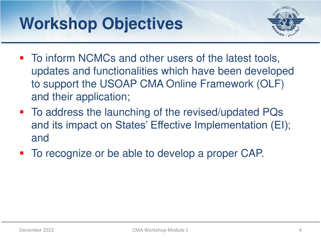 workshop objectives