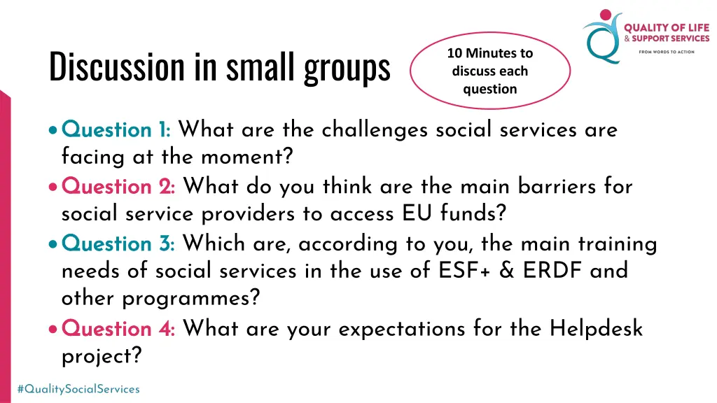 discussion in small groups