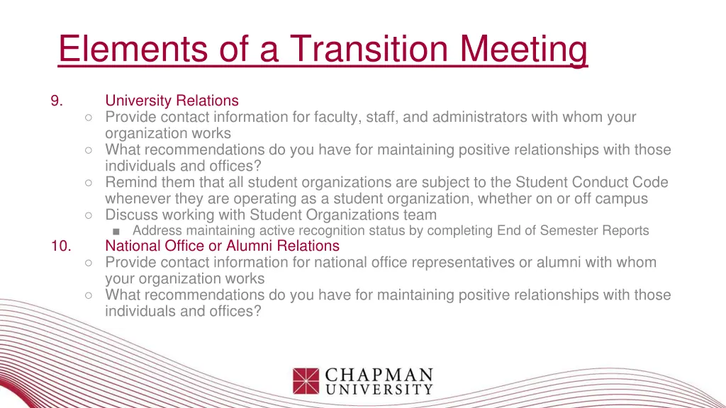 elements of a transition meeting 3