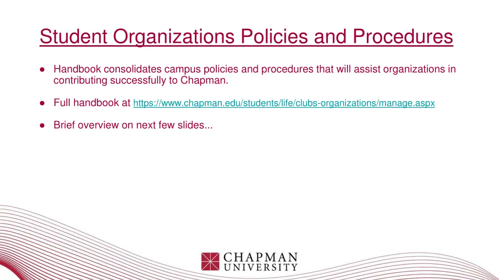 student organizations policies and procedures